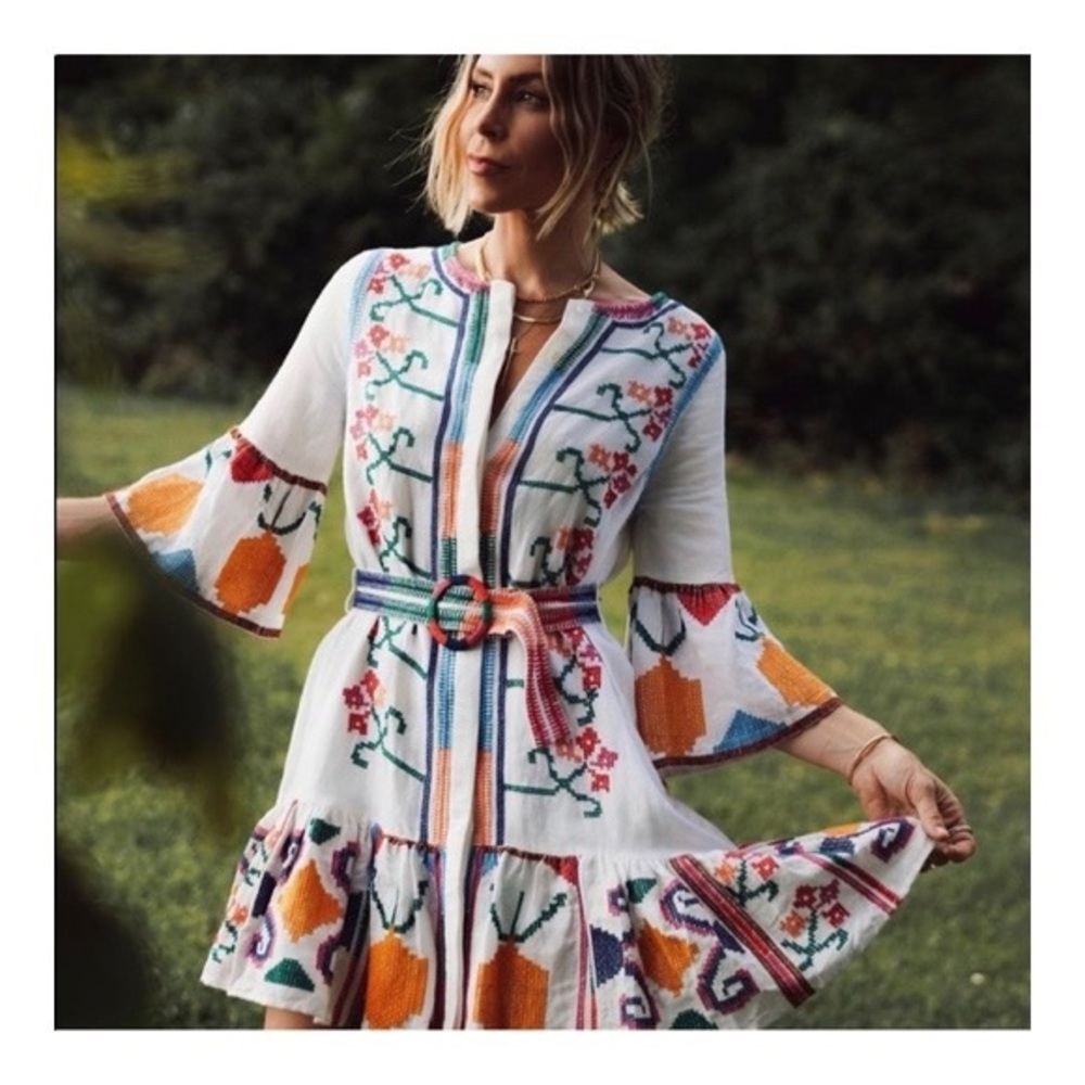 NWT FARM RIO Jimena Embroidered Mini Dress - Picture 2 of 9